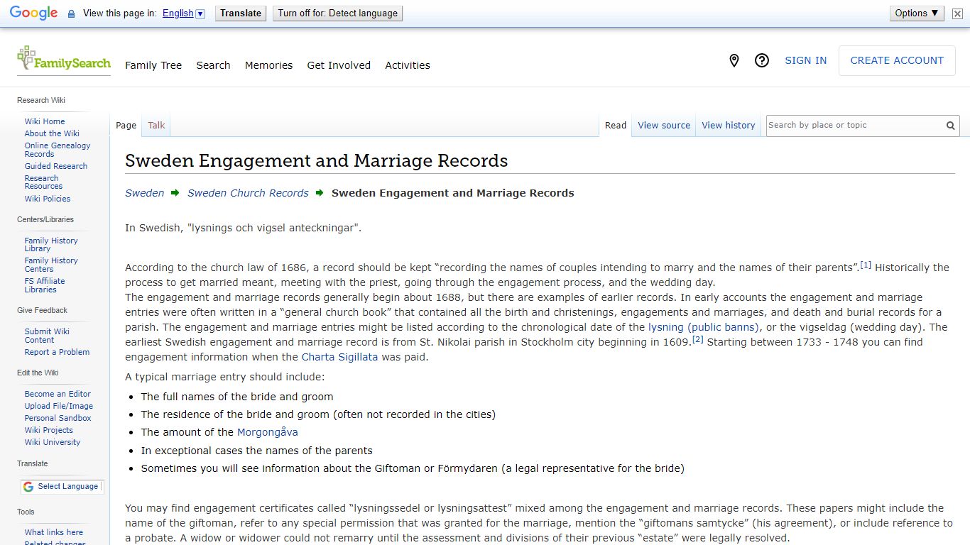 Sweden Engagement and Marriage Records • FamilySearch